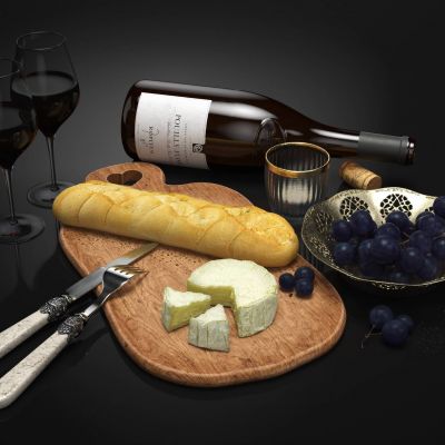 现代早餐面包食物