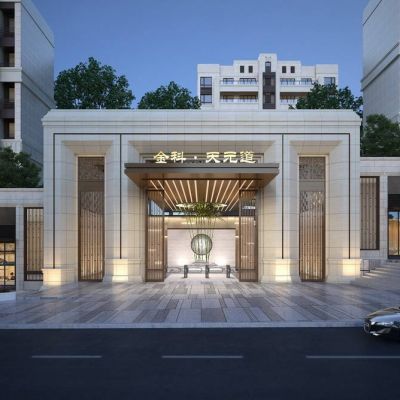 现代小区入口大门门头