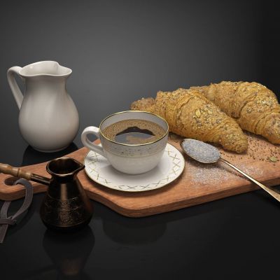 现代面包牛奶早餐