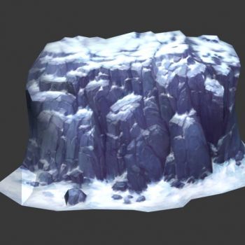 现代雪山石头岩石