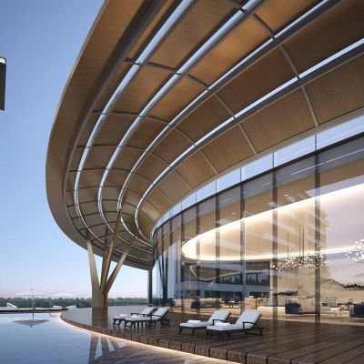 现代圆形酒店外景