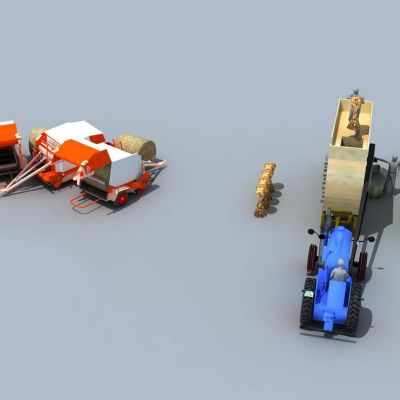 现代草料打捆机