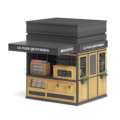 现代售货亭摊位3D模型