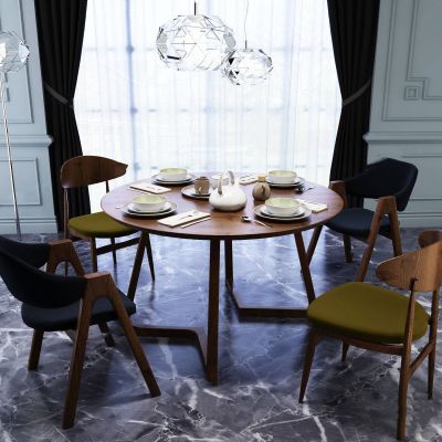 现代简约实木咖啡桌椅组合