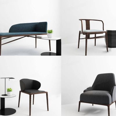 现代休闲椅贵妃椅组合