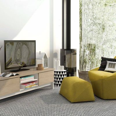 现代电视柜单人沙发组合