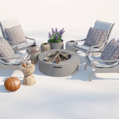 现代庭院休闲沙发椅组合