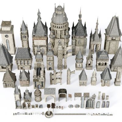 欧式古建筑配件，古城堡配件，欧式塔楼，古塔楼，中世纪古建筑，欧式城堡，欧式古建筑小品