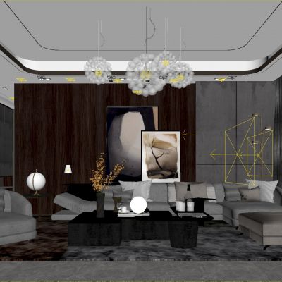 现代客厅 沙发组合下载