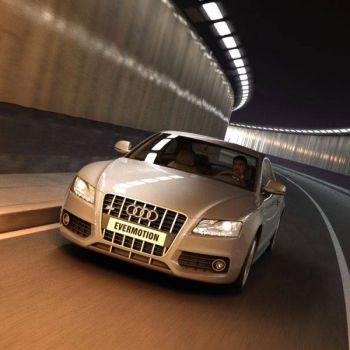 现代奥迪汽车场景渲染