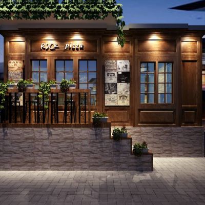 现代咖啡馆咖啡屋门头