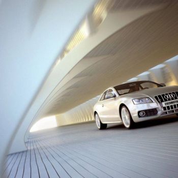 现代奥迪汽车场景渲染