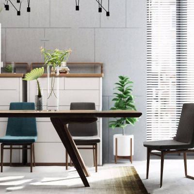 现代餐桌椅组合