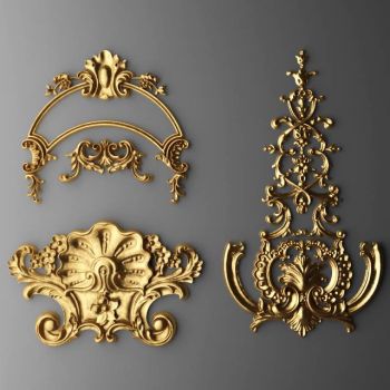欧式雕花金属花纹三维