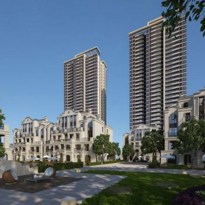 现代地产小区高层住宅别墅