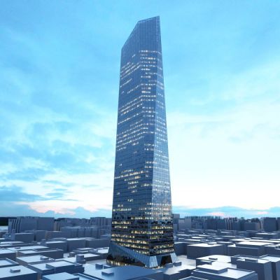 现代高层办公建筑3D模型