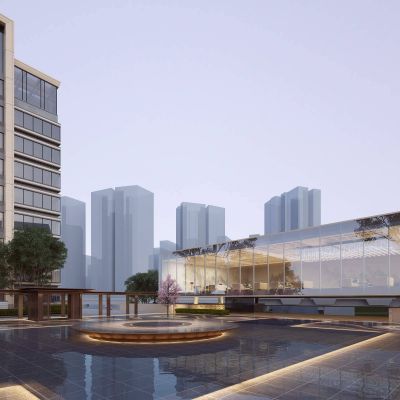 现代超写实地产小区售楼处会所