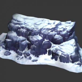 现代石头岩石山体低模