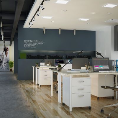 现代办公室 工作室 格子间 员工办公 loft公寓