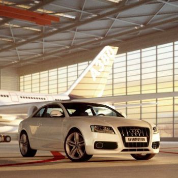 现代奥迪汽车场景渲染