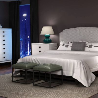 现代美式卧室床具组合