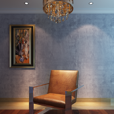 北欧单人沙发吊灯组合