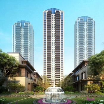 现代小区地产住宅高层建筑3D模型