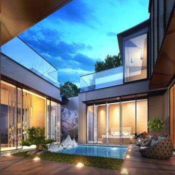 中式别墅中庭景观