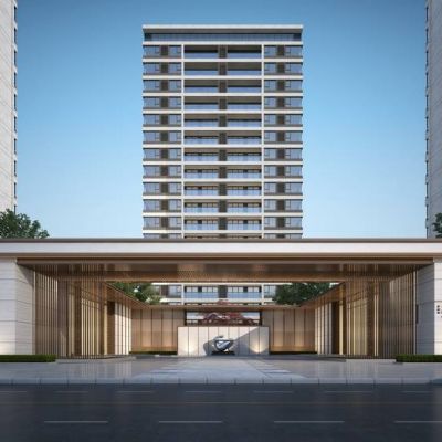 现代住宅入口门头门头大堂