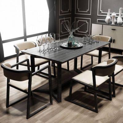 现代简约大师实木餐桌椅餐边柜家具组合