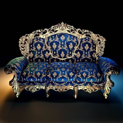 欧式布艺雕花多人沙发