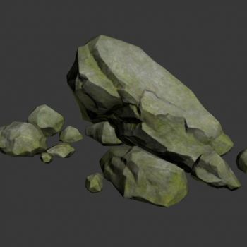 现代石头山体低模