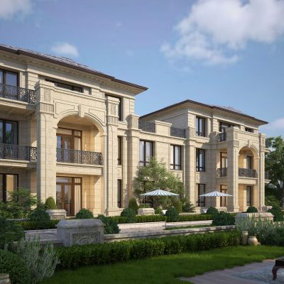 欧式地产别墅小区房地产景观