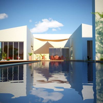 现代别墅室外场景