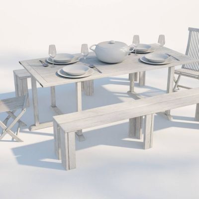 现代庭院餐桌椅组合