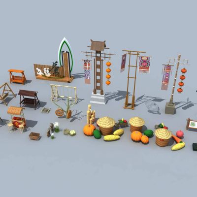 现代农家院子小品