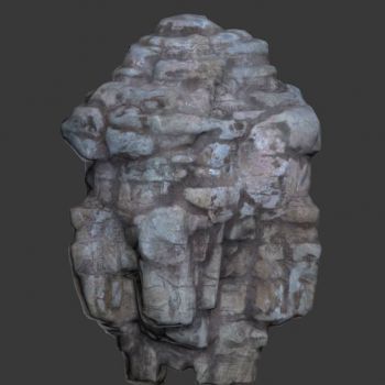 现代石头岩石山体低模