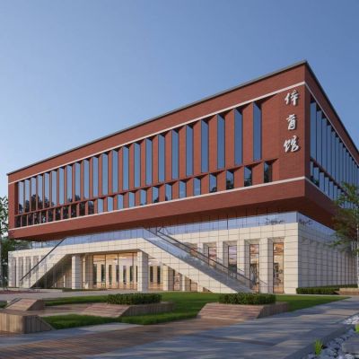 现代体育馆图书馆场景超写实渲染