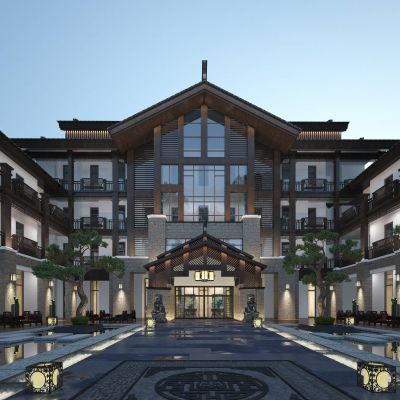 中式酒店外景