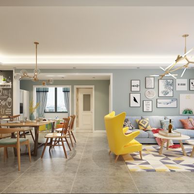 北欧风格的客餐厅