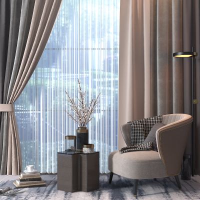 现代休闲椅 窗帘