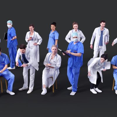 现代人物，医生护士，多人，男人女人，医院人物，工作人物