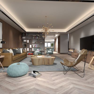 现代风格的客厅