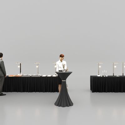 鸡尾酒桌，取餐区，茶歇区