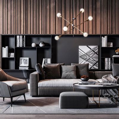 后现代客厅 组合沙发