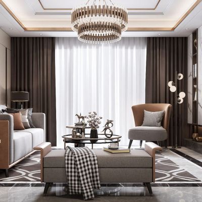 现代客厅 电视墙