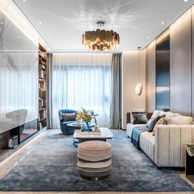 现代客厅 电视墙