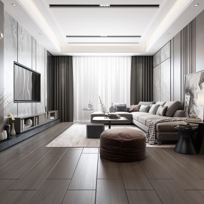 现代风格的客厅