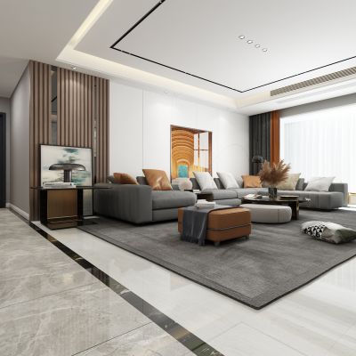 现代风格的客厅