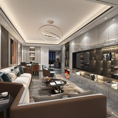 现代客餐厅厨房